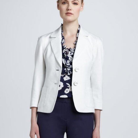 KATE SPADE | linen blazer Alix two-button jacket white sz 4